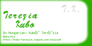 terezia kubo business card